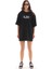 Unisex Bisiklet Yaka Baskılı Oversize T-Shirt - Siyah 1