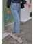 Neva Mavi Kar Yıkama Boyfriend Jean Kadın Solmaz Mom Toparlayıcı Kot Pantolon 1
