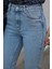 Neva Mavi Kar Yıkama Boyfriend Jean Kadın Solmaz Mom Toparlayıcı Kot Pantolon 2