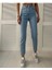Jaxen Kadın Yüksek Bel Mavi Kar Yıkama Likralı Mom Jeans Pantolon 2