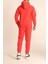 Erkek Kırmızı Eşofman Takımı Oversize Kalıp Comfort Kapüşonlu Sweatshirt Sweatpants 2
