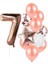Rose Gold Rakam Pullu Şeffaf Balon Gül Kurusu Tonları Balon Buketi 1