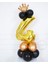 Altın Rakam Balon Karşılama Seti 4 Yaş Siyah Gold Renkleri Altın Taçlı 4 Rakamlı Balon 1