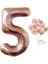 Büyük Rakam Balon Rose Gold 5 Yaş + Konfeti Pullu Şeffaf Balon ve Metalik Rose Gold Balon 1