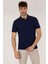 Lacivert Slim Fit Polo Yaka Basic Erkek T-Shirt 1