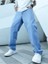 Erkek Baggy Buz Mavisi Jeans Denim Kot Pantolon 2