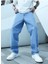 Erkek Baggy Buz Mavisi Jeans Denim Kot Pantolon 5