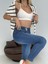 Yüksek Bel Likralı Jean Pantolon 90 cm 5