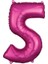 Flamingo Tema Fuşya Rakam Balon Fuşya Pullu Şeffaf Balon Buketi 3