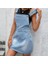Üçaymoda Kadın Önü Kanguru Cepli Mini Kot Salopet 2
