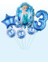 Frozen Elsa Mavi Renk Rakamlı Balon Seti Konfetili Şeffaf Balonlu Karlar Kraliçesi Balon Seti 1