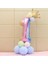 Unicorn Tema Rakam Balon Karşılama Seti 1 Yaş Gökkuşağı Renkleri Altın Taçlı 1 Rakamlı Balon 1