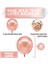 Büyük Rakam Balon Rose Gold 4 Yaş + Konfeti Pullu Şeffaf Balon ve Metalik Rose Gold Balon 3