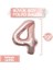 Büyük Rakam Balon Rose Gold 4 Yaş + Konfeti Pullu Şeffaf Balon ve Metalik Rose Gold Balon 4
