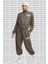 Phoenix Fleece High Waisted Oversized Kadın Eşofman Altı Kahverengi 4