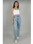 Lovely 90's Kar Yıkama Mavi Süper Yüksek Bel Kadın Salaş Jeans Palazzo 1