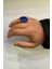 Oval Model Safir Taşlı Gümüş Erkek Yüzük 2