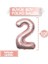 Büyük Rakam Balon Rose Gold 2 Yaş + Konfeti Pullu Şeffaf Balon Metalik Rose Gold Balon 4