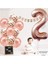 Büyük Rakam Balon Rose Gold 2 Yaş + Konfeti Pullu Şeffaf Balon Metalik Rose Gold Balon 5