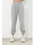 Düz Basic Eşofman Altı Jogger - Gri Lastik Paça Yüksel Bel 1