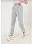 Düz Basic Eşofman Altı Jogger - Gri Lastik Paça Yüksel Bel 2