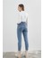 Zero Max Kadın Süper Yüksek Bel Mavi Mom Jeans Likralı Esnek Kot Pantolon 3