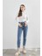 Zero Max Kadın Süper Yüksek Bel Mavi Mom Jeans Likralı Esnek Kot Pantolon 4