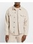 Erkek Düğmeli Çift Cepli Gabardin Ekru Ceket 1
