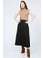 Kadın Siyah Yüksek Bel Süet Düz Mevlana Etek 2