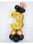 Altın Rakam Balon Karşılama Seti 3 Yaş Siyah Gold Renkleri Altın Taçlı 3 Rakamlı Balon 1