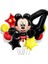 4 Yaş Siyah Rakam Balonlu Mickey Mouse Balon Seti Mini Fare Temalı 17'li Set 1