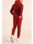 Erkek Bordo Eşofman Takımı Oversize Kalıp Comfort Kapüşonlu Sweatshirt Sweatpants 2
