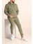 Erkek Haki Eşofman Takımı Oversize Kalıp Comfort Kapüşonlu Sweatshirt Sweatpants 3