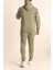 Erkek Haki Eşofman Takımı Oversize Kalıp Comfort Kapüşonlu Sweatshirt Sweatpants 4
