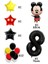 8 Yaş Siyah Rakam Balonlu Mickey Mouse Balon Seti Mini Fare Temalı 17'li Set 2