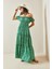 Yeşil Desenli Kayık Yaka Maxi Elbise 5YXK6-48870-08 4
