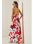 Kırmızı Boncuk Askılı Desenli Maxi Elbise 5YXK6-48879-04 1