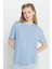 %100 Pamuk Oversize Fit Bol Kesim Bisiklet Yaka Basic T-Shirt 3