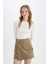 Regular Fit Normal Bel Kargo Cepli Gabardin Şort Etek D4991AX24AU 3