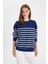 Relax Fit Bisiklet Yaka Çizgili İnce Sweatshirt A9255AX24WN 3