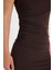 Bodycon Vücudu Saran Yarım Balıkçı Yaka Basic Düz Tül Kolsuz Maxi Elbise C3519AX24AU 5