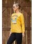 Kadın Baskılı Sweatshirt Sarı ZN5048 3