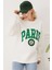 Kadın Paris Baskılı Üç Iplik Sweatshirt Ekru Ekru ZN5107 3