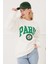 Kadın Paris Baskılı Üç Iplik Sweatshirt Ekru Ekru ZN5107 4