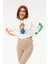 Kadın Kapüşonlu Taş Detaylı Ayıcık Baskılı Crop Sweatshirt Ekru ZN5087 1