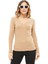 Kadın V Yaka Uzun Kollu Bluz Camel ZN5116 1