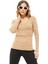 Kadın V Yaka Uzun Kollu Bluz Camel ZN5116 4