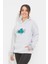 Kadın Baskılı Kapüşonlu Cepli Sweatshirt Gri ZN5046 1