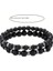 2 Adet/takım Boncuklu Bilezik Erkekler 8mm Lava Kaplan Gözü Taş Boncuk Charm Erkekler Bilezik Setleri Takı Hediye (Yurt Dışından) 4