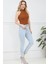 Kadın Slim Fit Kot Pantolon Buz Mavisi ZN5111 3